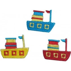 Iron-on Embroidery Sticker - Colored Small Boat
